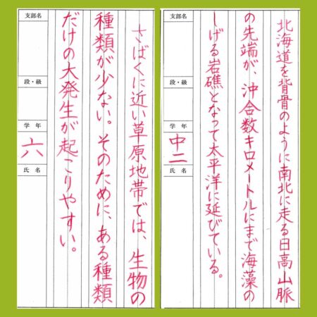小学6年生、中学生の硬筆お手本｜競書2024年11月号 – 書家 篠原 遙己